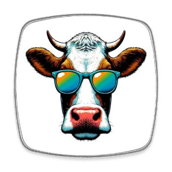 Cow - Square fridge magnet - white - Front