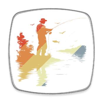 Fischer Retro Style - Square fridge magnet - white - Front