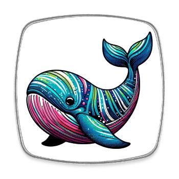 Whale - Square fridge magnet - white - Front