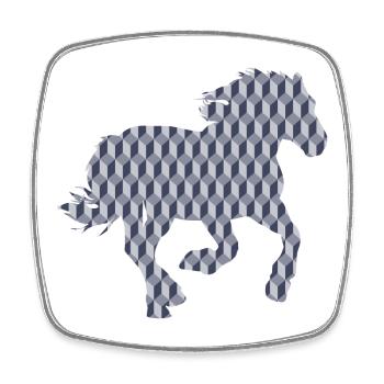 PFERD. HENNE. HAHN. TIER. VOGEL. EINHORN. ERZÄHLUNG - Viereckiger Kühlschrankmagnet - Weiß - Vorne