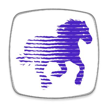 PFERD. HENNE. HAHN. TIER. VOGEL. EINHORN. ERZÄHLUNG - Viereckiger Kühlschrankmagnet - Weiß - Vorne