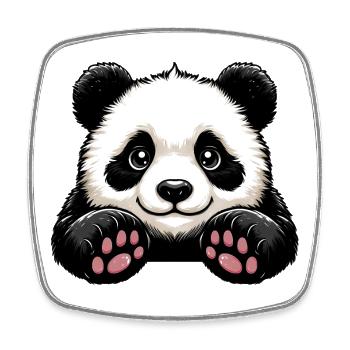 Panda - Viereckiger Kühlschrankmagnet - Weiß - Vorne
