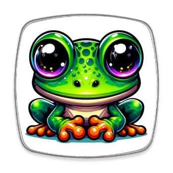 Frog - Square fridge magnet - white - Front