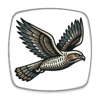Rapace - Magnet carré - blanc - Devant