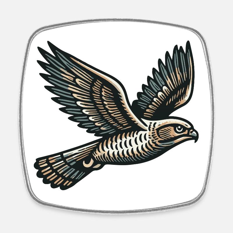 Hawk - Square fridge magnet - white