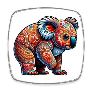 Koala - Viereckiger Kühlschrankmagnet - Weiß - Vorne