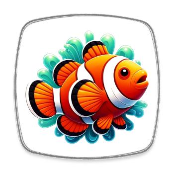 Clownfisch - Viereckiger Kühlschrankmagnet - Weiß - Vorne