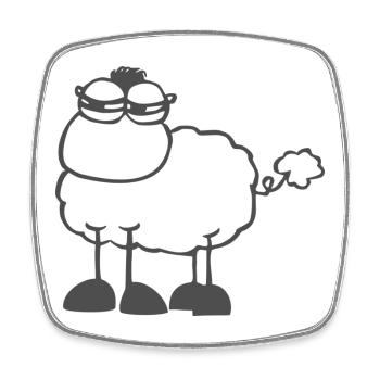 skepticalsheep - Square fridge magnet - white - Front