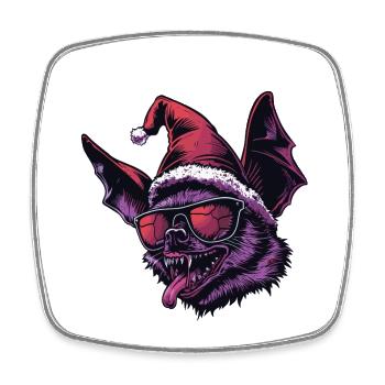 Bat Christmas Funny - Square fridge magnet - white - Front