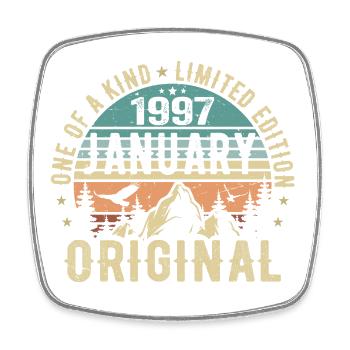 Birthday Present January 1997 - January 1997 - Square fridge magnet - white - Front