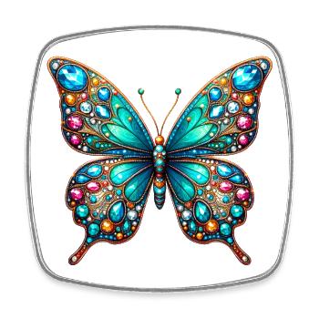 Butterfly - Square fridge magnet - white - Front