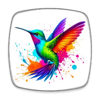 Hummingbird - Square fridge magnet - white - Front