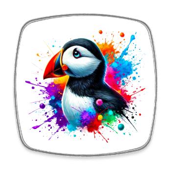 Puffin - Square fridge magnet - white - Front