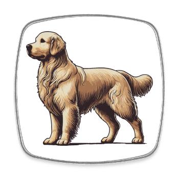 Golden Retriever - Square fridge magnet - white - Front