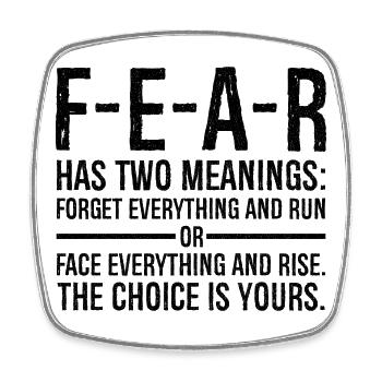 fear has two meanings forget everything and run - Square fridge magnet - white - Front