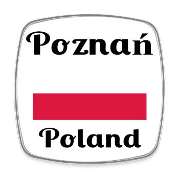 Poznan, Pologne - Imprimés élégants - Magnet carré - blanc - Devant