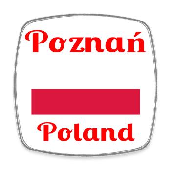 Poznan, Pologne - Imprimés élégants - Magnet carré - blanc - Devant
