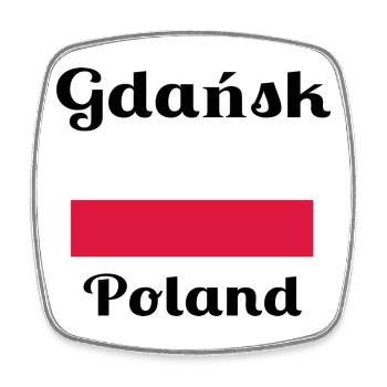 Gdańsk, Poland - Stylish prints - Square fridge magnet - white - Front