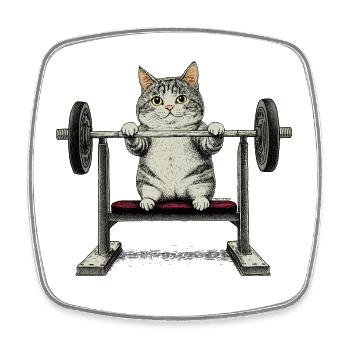 Ajustement Cat - Magnet carré - blanc - Devant