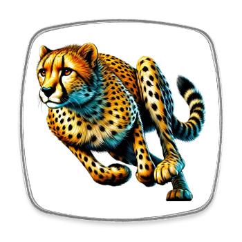 Guépard - Magnet carré - blanc - Devant