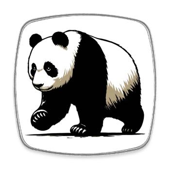 Panda - Viereckiger Kühlschrankmagnet - Weiß - Vorne