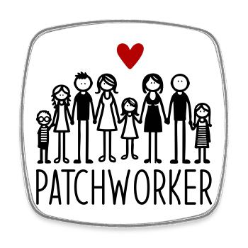 Patchworker - Viereckiger Kühlschrankmagnet - Weiß - Vorne