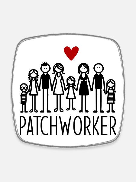 Patchworker - Viereckiger Kühlschrankmagnet - Weiß