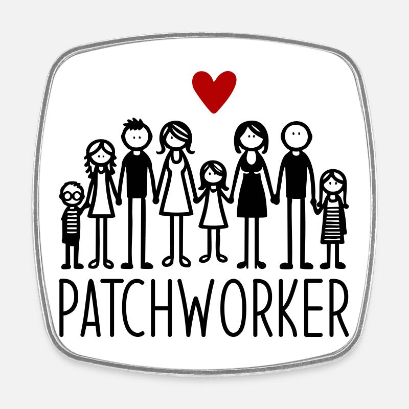 Patchworker - Viereckiger Kühlschrankmagnet - Weiß