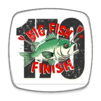 darts big fish Finish Checkout - Square fridge magnet - white - Front