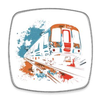 Railroad - Square fridge magnet - white - Front