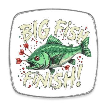 Darts big fFish finish Dart High Finish 170 - Square fridge magnet - white - Front