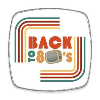 Review 80s Retro TV - Square fridge magnet - white - Front