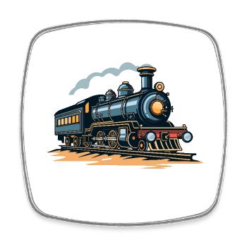 Railway Illustration - Square fridge magnet - white - Front