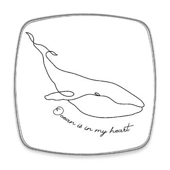 Ocean is in my heart - Square fridge magnet - white - Front