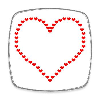 10000 kleine Herzen - großes Herz - ich liebe dich - Viereckiger Kühlschrankmagnet - Weiß - Vorne