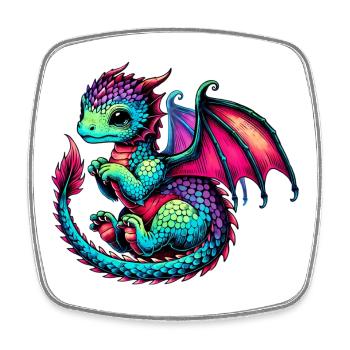 Dragon - Square fridge magnet - white - Front