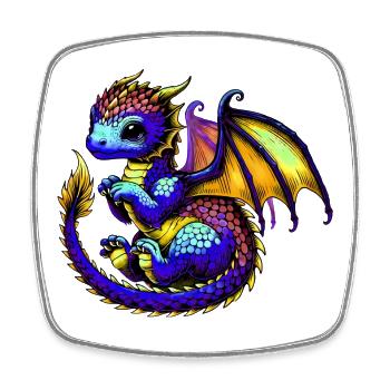 Dragon - Square fridge magnet - white - Front