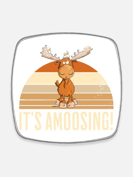 Droll orignal motif animal Scandinavie dicton d’orignal - Magnet carré - blanc
