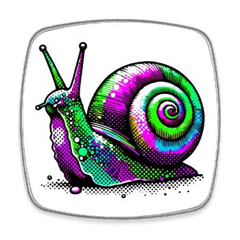 Snail - Square fridge magnet - white - Front