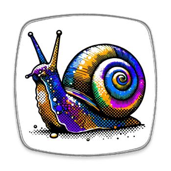 Escargot - Magnet carré - blanc - Devant