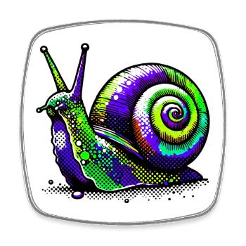 Escargot - Magnet carré - blanc - Devant