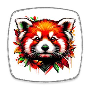 Red panda - Square fridge magnet - white - Front