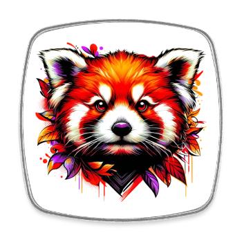 Kleiner Panda - Viereckiger Kühlschrankmagnet - Weiß - Vorne
