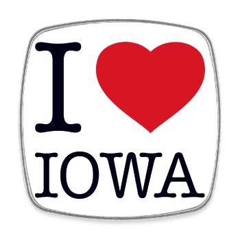 I LOVE IOWA - Square fridge magnet - white - Front