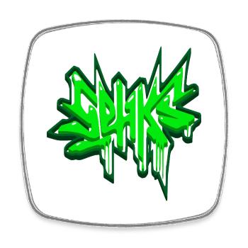 sehks green 3d - Square fridge magnet - white - Front