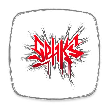 Sehks Red Explosion - Square fridge magnet - white - Front