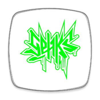 sehks green - Square fridge magnet - white - Front