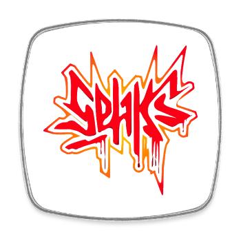 Sehks Red Splash - Square fridge magnet - white - Front