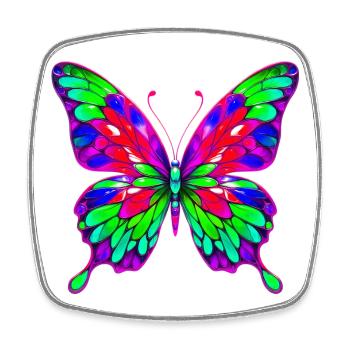 Schmetterling - Viereckiger Kühlschrankmagnet - Weiß - Vorne