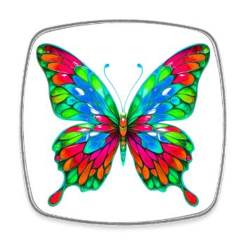 Schmetterling - Viereckiger Kühlschrankmagnet - Weiß - Vorne